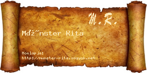 Münster Rita névjegykártya